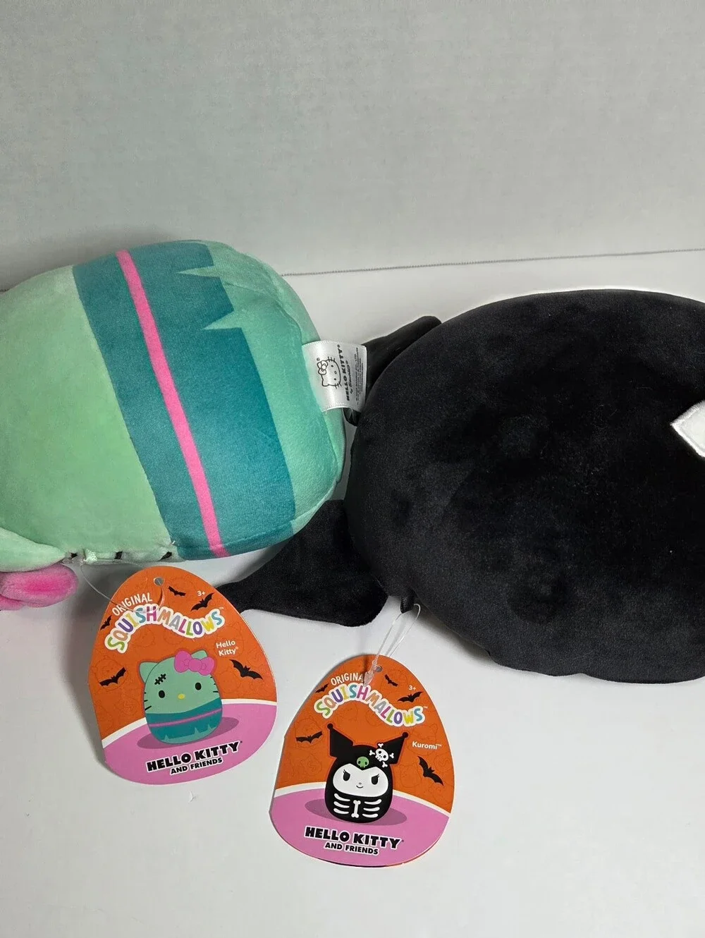 Sanrio Green Hello Kitty & Black Kuromi Plush Pair